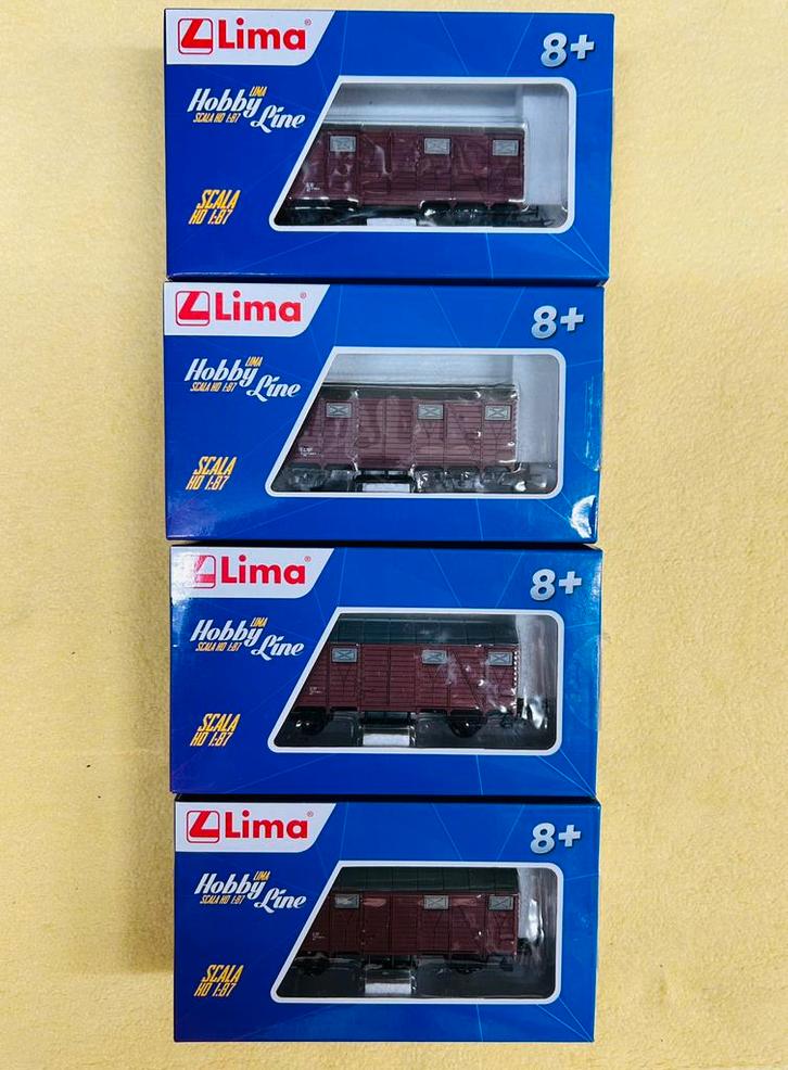 Lima: set van 4 wagons type Gs van de FS, Hobby en Vrije tijd, Modeltreinen | H0, Zo goed als nieuw, Wagon, Gelijkstroom of Wisselstroom