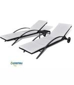 NIEUWE Ligbedden met kussen + tafeltje, Tuin en Terras, Ligbedden, Venlo, Nieuw, Ophalen of Verzenden, Info@habatrading.com