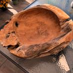 Grote sier/fruit Schaal teak, Ophalen, Zo goed als nieuw, Rond, Hout