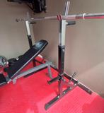 Benchpress met verstelbare halterbank, Sport en Fitness, Fitnessmaterialen, Ophalen, Zo goed als nieuw, Borst, Fitnessbank