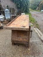 Timmermanswerkbank of industriële houten werkbank sidetable, Ophalen