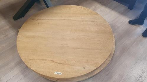 Rond oud eiken tafelblad van 140cm doorsnee, Huis en Inrichting, Tafels | Eettafels, Nieuw, 100 tot 150 cm, 100 tot 150 cm, Vijf personen of meer