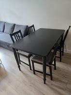Stevige IKEA eettafel en stoelen in prima staat, Ophalen, Gebruikt, 100 tot 150 cm, 50 tot 100 cm