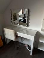 Ikea Malm kaptafel met stoel en spiegel, Ophalen, Gebruikt, 50 tot 100 cm, Minder dan 100 cm
