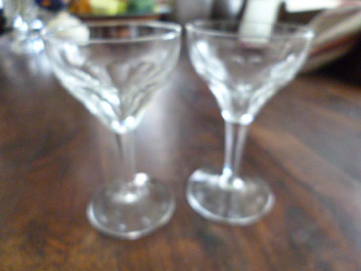2 x 2 kristallen coupes baccarat saint val lambert  Nestor ?, Antiek en Kunst, Antiek | Glas en Kristal, Ophalen of Verzenden