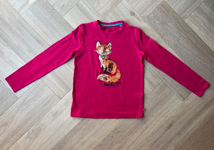 Longsleeve, roze met vosje, We, maat 134/140, Kinderen en Baby's, Kinderkleding | Maat 134, Gebruikt, Meisje, Shirt of Longsleeve