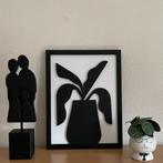 Schilderij van hout "plant in pot" - maat: 43 X 33 cm., Minder dan 50 cm, Nieuw, Ophalen of Verzenden, Schilderij