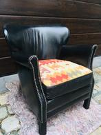 Zeldzame Vintage Professor fauteuil met kelim zitting, Ophalen, Gebruikt, 75 tot 100 cm, 50 tot 75 cm