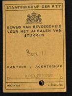 Afhaalbewijs 1939 Apeldoorn, Postzegels en Munten, Aandelen en Waardepapieren, Ophalen of Verzenden, 1920 tot 1950