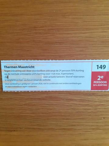THERMEN MAASTRICHT 2E PERSOON 50% KORTING! beschikbaar voor biedingen