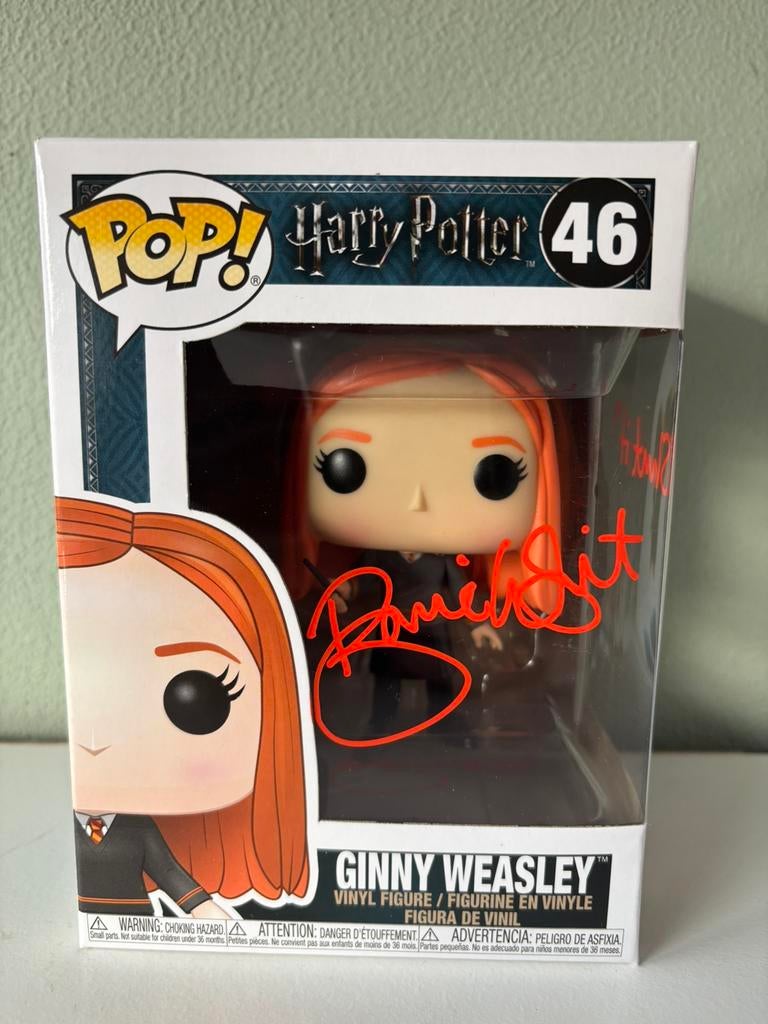 Funko pop Harry Potter, gesigneerde Ginny / Bonnie Wright, Ophalen of Verzenden, Zo goed als nieuw