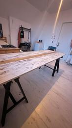 Tafel met IKEA Schragen, Huis en Inrichting, Tafels | Eettafels, Ophalen, 150 tot 200 cm, Zo goed als nieuw, Vijf personen of meer