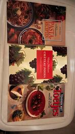 3 boekjes- Toveren met toetjes, pasta recepten, wijnboekje, Ophalen, Gelezen, Hoofdgerechten
