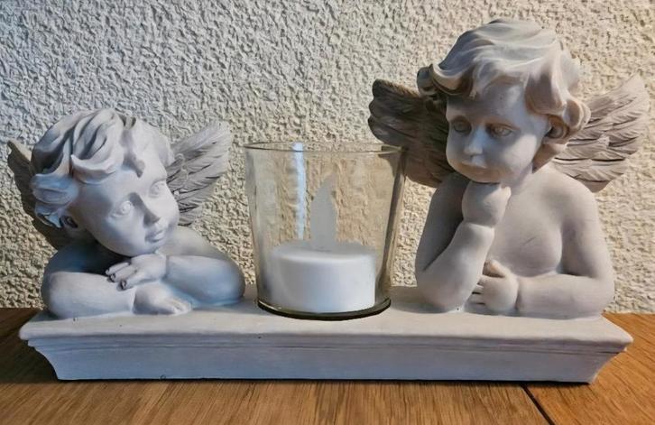 'Putti' kaarshouder Engeltjes romantisch vintage 21x12 Kerst, Diversen, Kerst, Nieuw, Ophalen of Verzenden