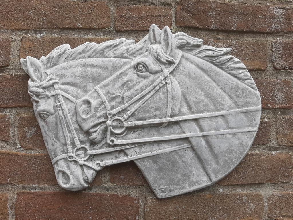 Paarden wanddecoratie betonnen beeld tuinbeeld beton, Ophalen