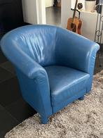 BLAUWE LEREN (DESIGN0-)STOEL(EN), past in ELK interieur !, Huis en Inrichting, Fauteuils, Ophalen, Gebruikt, MODERN maar ook LANDELIJK