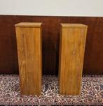 2 Grote houten zuilen zuil vaas kunstwerk standbeeld, Verzenden, Zo goed als nieuw