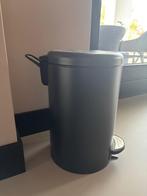 Pedaalemmer 5 liter zwart NIEUW 40 hoog x 25 doorsnee, Ophalen, Met pedaal, Nieuw, Minder dan 10 liter