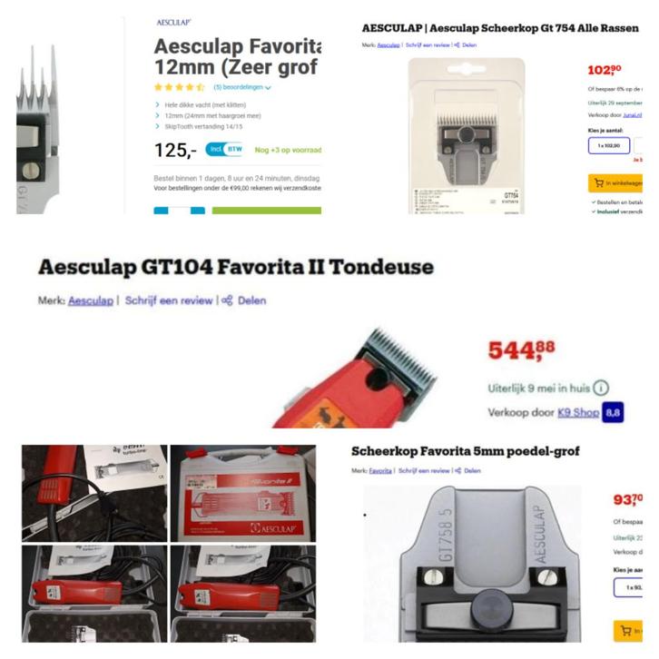 AESCULAP FAV 2 INCL 3 -5 -12mm  voor zware vervilte vachten, Dieren en Toebehoren, Honden-accessoires, Ophalen