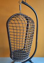 Vintage rotan egg chair, hangstoel in stalen standaard, Ophalen, Gebruikt, Rotan, Vintage