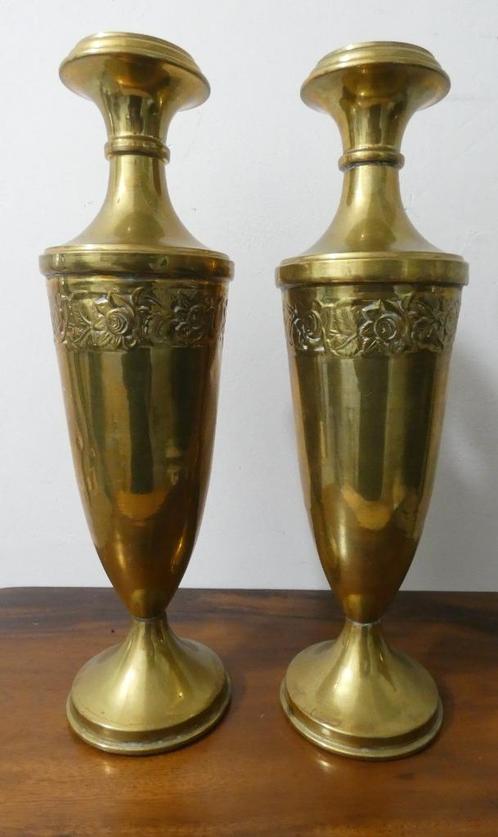 2x Vaas Art Nouveau of Jugendstil [1509], Antiek en Kunst, Antiek | Koper en Brons, Ophalen