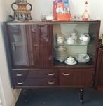 Vintage kast, vitrinekast, buffetkast, highboard (DLD ‘60), Met deur(en), 25 tot 50 cm, 100 tot 150 cm, Glas