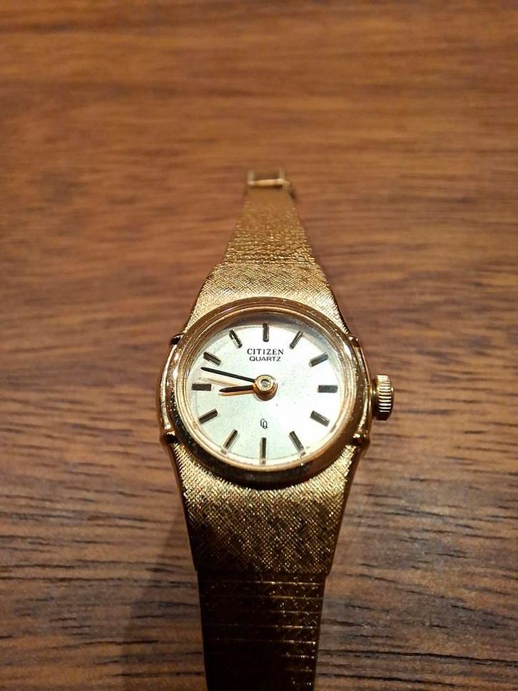 Vintage Citizen Quartz Goudkleurig Dameshorloge, Sieraden, Tassen en Uiterlijk, Horloges | Dames, Gebruikt, Polshorloge, Overige merken