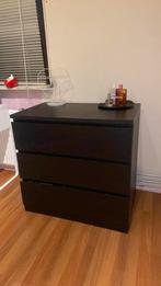 IKEA malm ladekast 3 lades zwartbruin - zo goed als nieuw, Huis en Inrichting, Ophalen, 50 tot 100 cm, Zo goed als nieuw, 3 of 4 laden