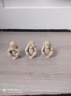 aapjes Horen/zien en zwijgen beeldjes keramiek, Verzamelen, Beelden en Beeldjes, Ophalen of Verzenden, Zo goed als nieuw, Dier