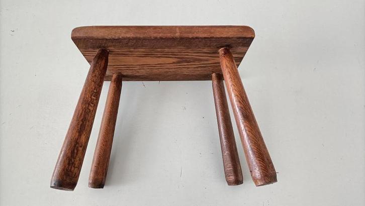 vintage eiken brutalist plantentafel bijzettafel jaren 50,60, Antiek en Kunst, Antiek | Meubels | Tafels, Ophalen of Verzenden