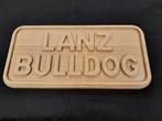 Lanz Buldog logo in eikenhout, Ophalen of Verzenden, Nieuw, Reclamebord