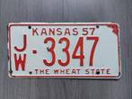 Kentekenplaat 1957 Kansas USA Nummerplaat Nummerbord, Verzamelen, Ophalen of Verzenden, Gebruikt, Auto's