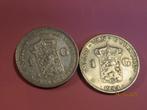 No.791- 2x Gulden 1x Wilhelmina 1929+ 1x Gld. Curacao 1944, 1 gulden, Zilver, Ophalen of Verzenden, Koningin Wilhelmina