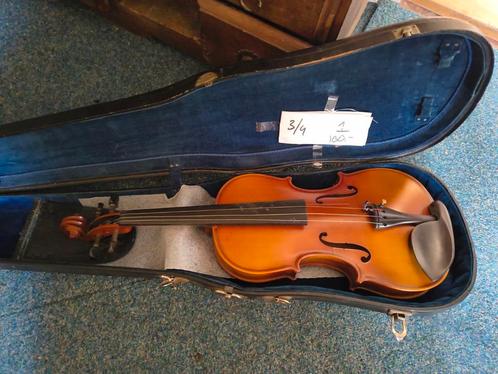 8 violen in verschillende maten, met kist, Muziek en Instrumenten, Strijkinstrumenten | Violen en Altviolen, Gebruikt, Viool, Overige formaten