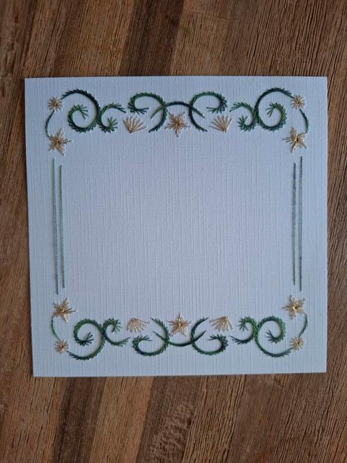 Geborduurde opleg kaart, Hobby en Vrije tijd, Kaarten | Zelf maken, Zo goed als nieuw, Blanco kaart of Basiskaart, Ophalen of Verzenden