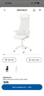 Ikea JÄRVFJÄLLET wit bureaustoel met armleuningen, Ophalen, Wit, Zo goed als nieuw, Bureaustoel