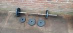 Te koop halter met gewichten gebruikt, Ophalen of Verzenden, Gebruikt, Halterset