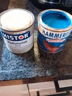Histor radiatorlak & Hammerite hoogglans blauw, Gebruikt, Blauw, Ophalen of Verzenden, Lak