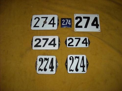oud emaille huisnummer 274 ook 275 276 277 278 279 280 281 2, Antiek en Kunst, Antiek | Emaille, Ophalen of Verzenden