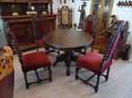 Eettafel met 4 stoelen antiek, Antiek en Kunst, Antiek | Meubels | Stoelen en Banken, Ophalen