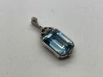 A518 Prachtige zilveren aquamarijn hanger, Ophalen of Verzenden, Zilver, Hanger, Met edelsteen