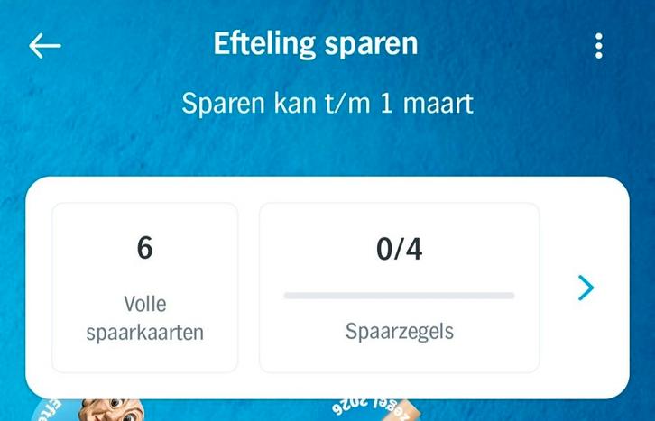 🕌 6 AH digitale sp.krt. Eftelingzegels. Per stuk 🎡, Verzamelen, Supermarktacties, Albert Heijn, Ophalen