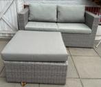 Wicker Loungeset 2-zits + Hocker, Gebruikt, Loungeset, Wicker, Bank
