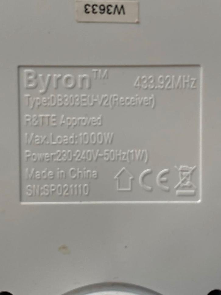 Draadloze Deurbel met Stopcontact - Byron DB303EU-V2, Huis en Inrichting, Deurbellen, Gebruikt, Draadloos, Ophalen of Verzenden