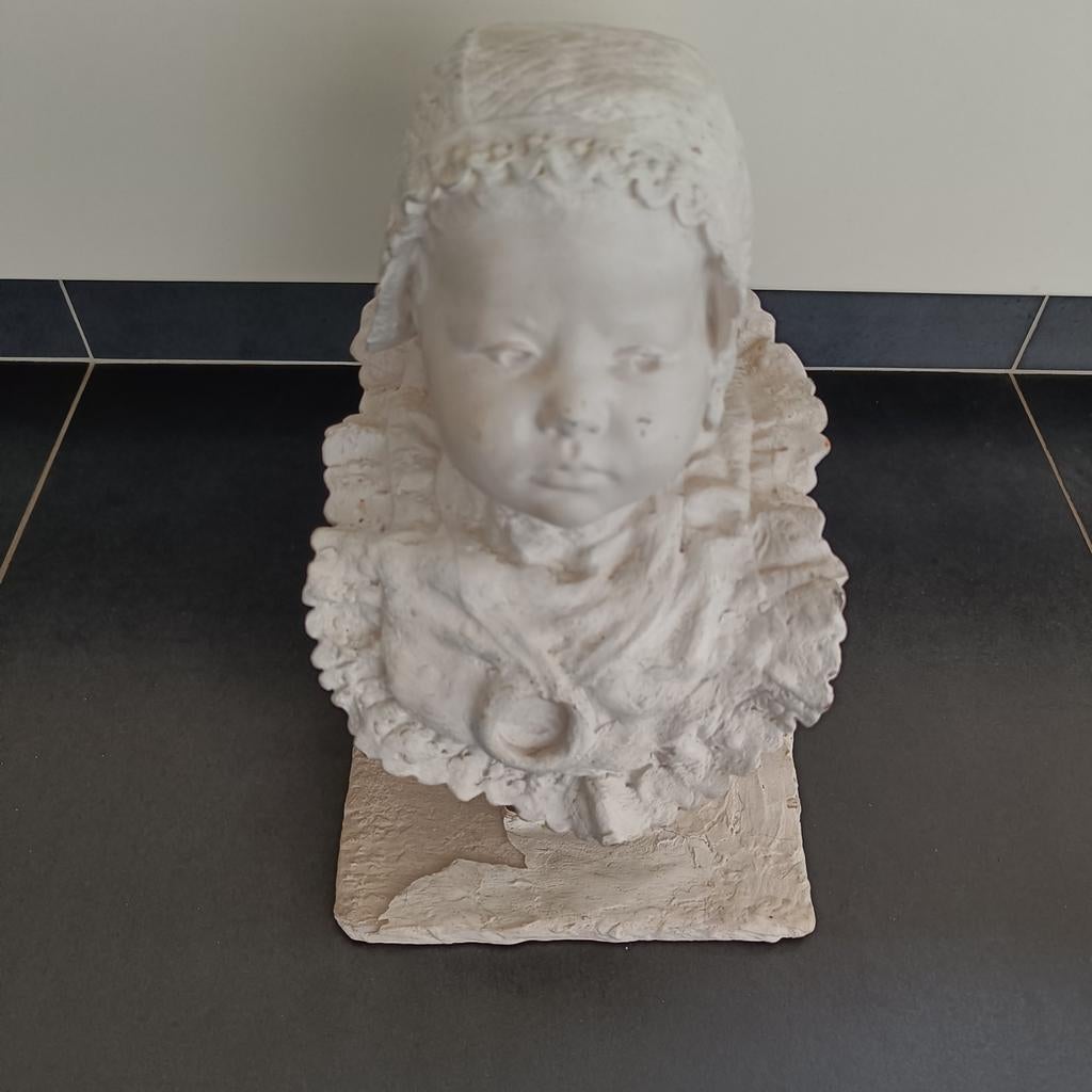 Antiek gipsen kinderhoofdje., Antiek en Kunst, Ophalen of Verzenden