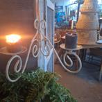 Zware 2-armige wandkandelaar - 51 cm, Ophalen, Gebruikt, Metaal, Kandelaar