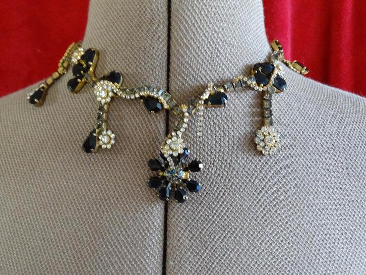 Otazu ketting goudkleurig/zwart, Sieraden, Tassen en Uiterlijk, Kettingen, Zo goed als nieuw, Overige materialen, Goud, Met kristal