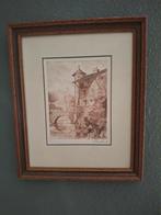 2 sepia etsen, Antiek en Kunst, Ophalen