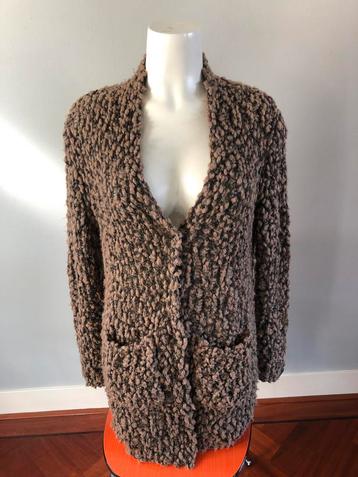 10 feet bruin gebreid midi vest xs ruimvallend met wol € 10, beschikbaar voor biedingen