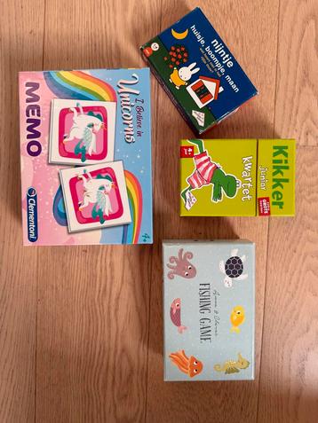 Spellenpakket: Memory Unicorns, Kikker Kwartet, Nijntje & Fi beschikbaar voor biedingen